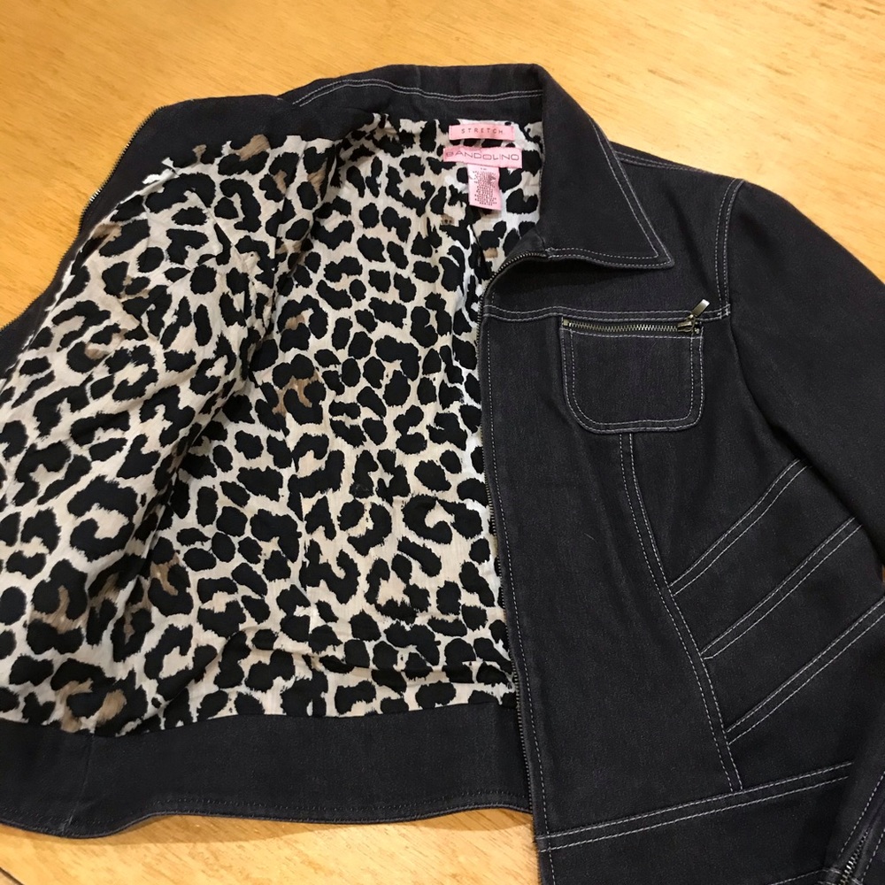 Bandolino Jacket With Leopard Print Lining Sz 12 - image 4